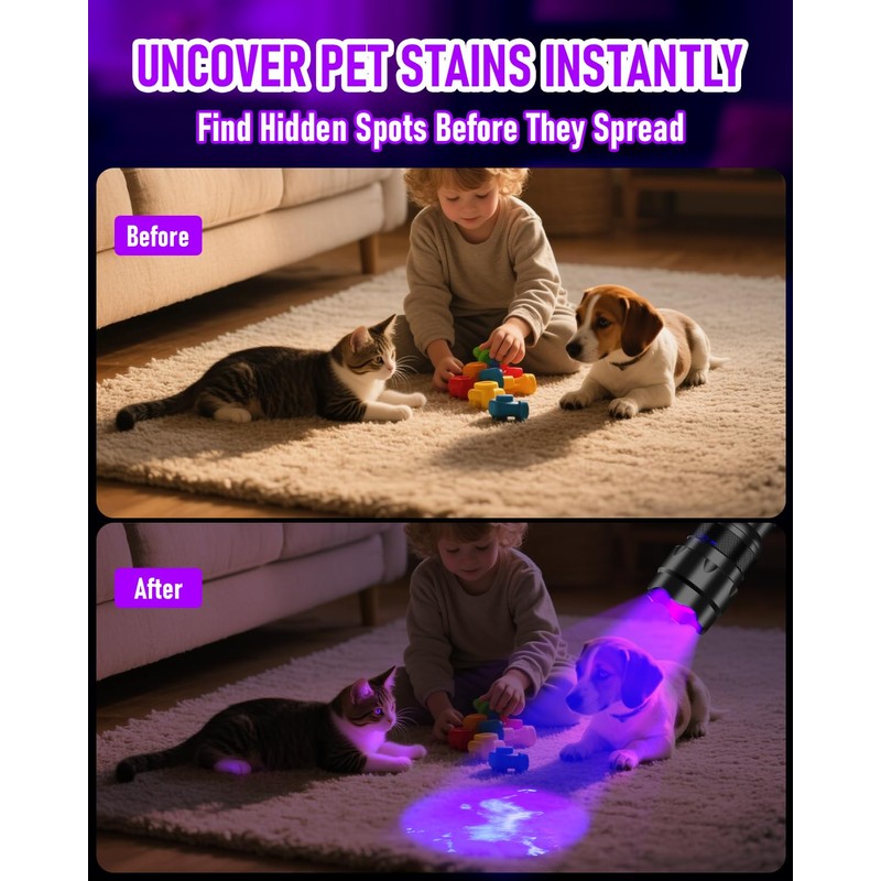 ULTRAFIRE UV Flashlight 395-405 nm Led Blacklight for Curing UV
