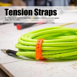 HEEPDD Versatile Cinch Strap, Quick Unbundling Tension Strap, 17.8 Inch, Orange, Elastic Construction, Rubber and Stainless Steel
