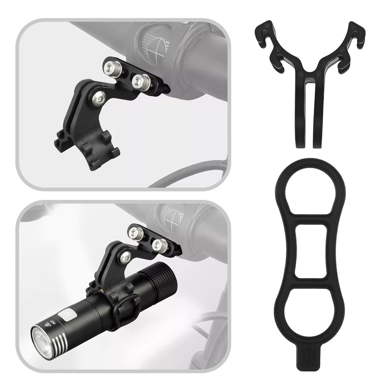 EMSea 2pcs Bike Handlebar Flashlight Holder Bicycle Torch Bracket Clip