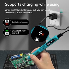 Diymore Mini Portable Soldering Iron Small,DC5V 8W 800MAH Cordless Soldering Iron Kit B2 Solder Tip Type C Cable for Precision Repair LCD Digital Adjustable Temperature Soldering Gun 392-842℉ Blue