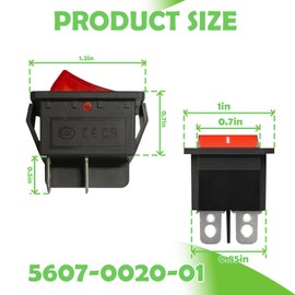 15A/30A 250V Air Compressor Switch 4-pin 2-Position with Light,Compatible with Kobalt 8 Gal Tank Unit On-Off-Switch Replaces 5607-0020-01
