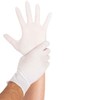 Wertpack Disposable Rubber Gloves, Nitrile, White, Powder-Free, CAT 3, Size