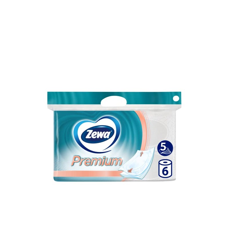 Zewa Premium 5-lagig Toilettenpapier, 6 Rollen