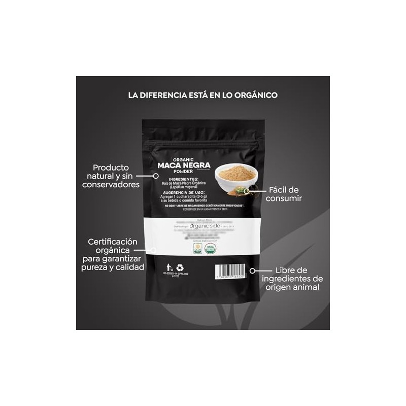 Organic Side - Organic Maca Negra Powder 100 gr -