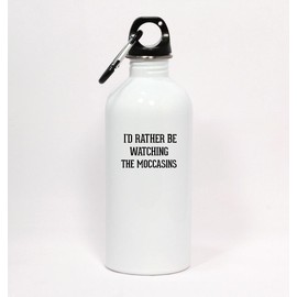 Los Drinkware Hermanos I'd Rather Be Watching The Moccasins - White Water Bottle with Carabiner 20oz
