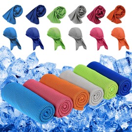 Cooling Towels for Neck and Face, 40x12’’ Soft Breathable Sweat Towels, Microfiber Sport Towel for Yoga, Gym, Workout, Running, Golf, Travel, Cooling Neck Wrap for Hot Weather- 6 Pack