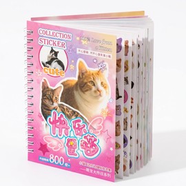 XinTX Cat Sticker Book, 800+ Die Cut Cute Cat Stickers, 30 Sheets, for Journaling, Scrapbook and Planner, 3 Coating Finish (Cat Stickers)