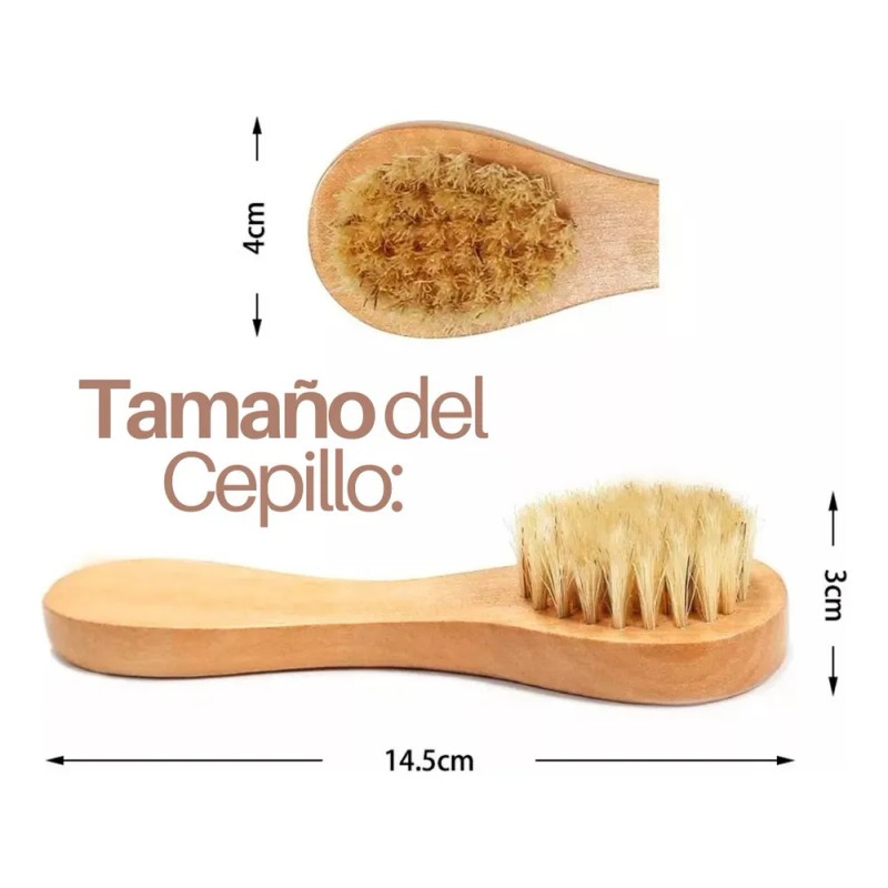 Cepillo Facial Exfoliante Piel Muerta Bambú Skin Care 2pz F