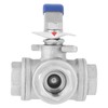 Female Thread T Ball Valve, Stainless Steel Sus304 Pipe T-Port