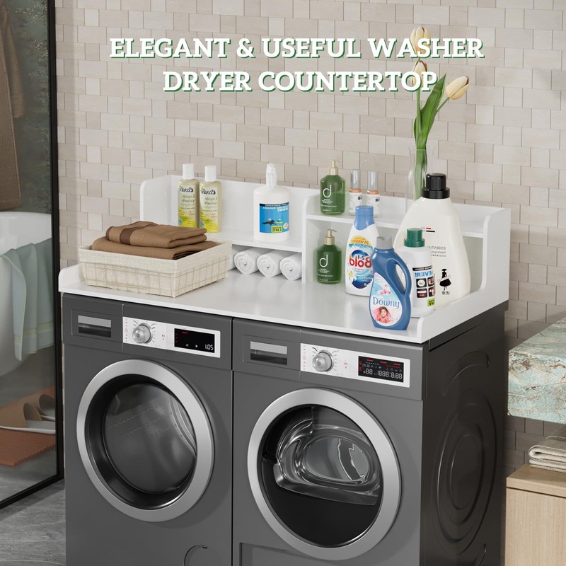 Wisuce 2-Tier Washer Dryer Countertop, 27.5" x 54" Bamboo Laundry