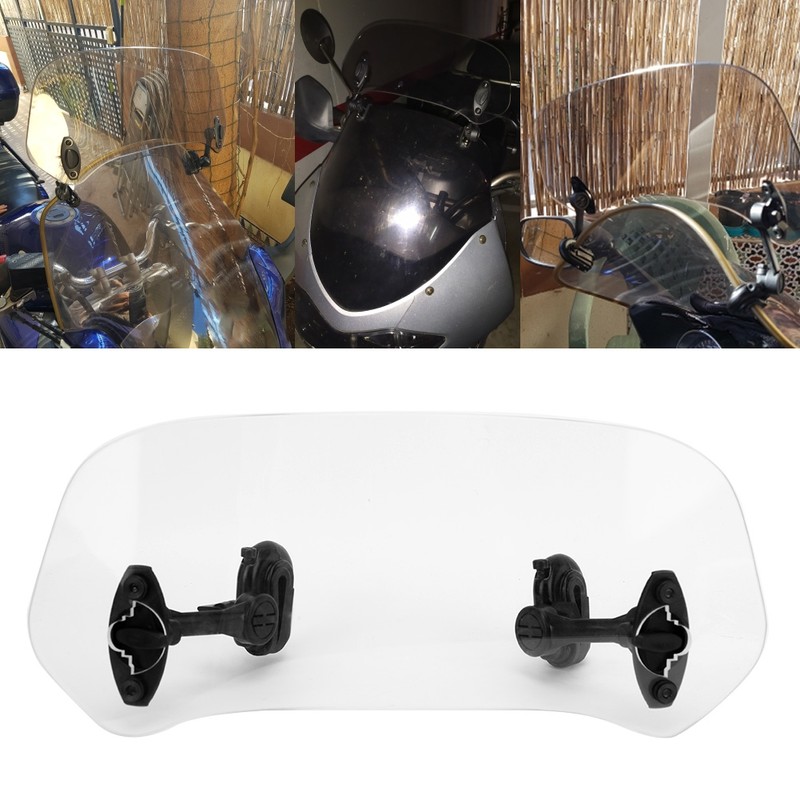 Motorcycle Windshield Extension Heighten Windscreen Adjustable Wind Rain Air Deflector