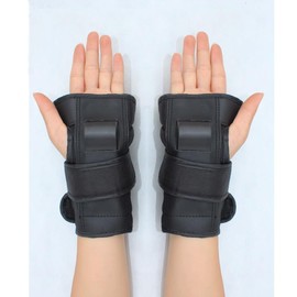 DGZW Skating Handguards Wrist Guards Roller Skating Hand Palm Hard Hand Support Strong Protective Gear Skating Gloves for Inline Skating Skateboard Skiing Snowboard Roller Skates (L, Black)