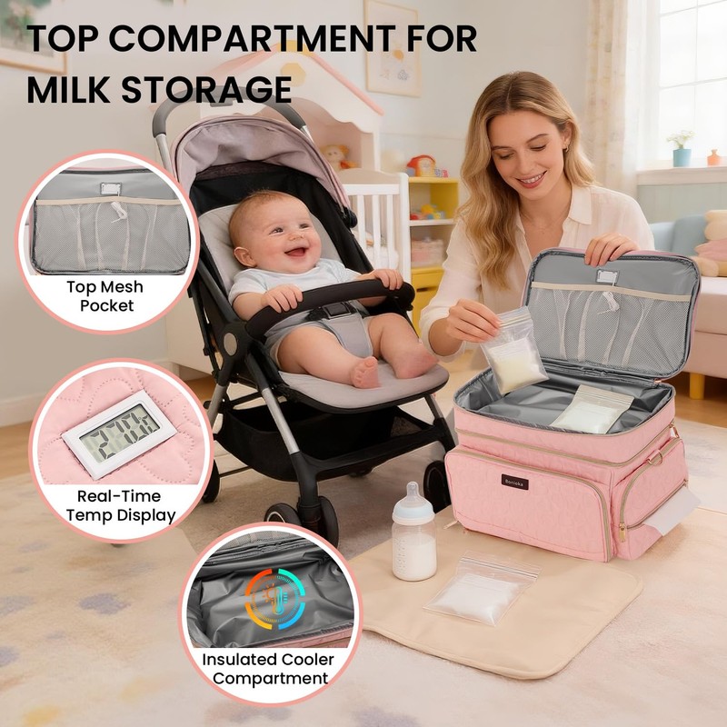 Breast Pump Bag Compatible with Spectra S1/S2, Dual-Layer Carrying Case