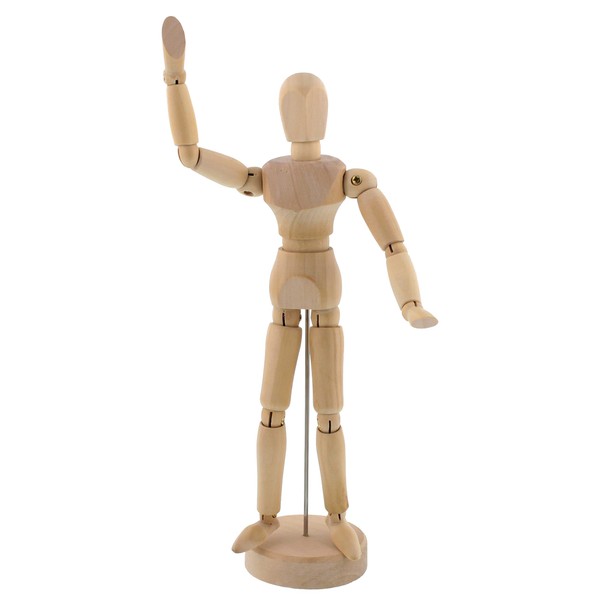 US Art Supply® Wood 8" Male - Artist Drawing Manikin Articulated Mannequin with Base and Flexible Body - Perfect for Drawing The Human Figure (8" Male)