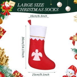 Zubebe 60 Pcs Felt Christmas Stockings 15 Inch Party Favors Stockings Xmas Decoration Stockings Rustic Christmas Santa Stockings for Christmas Holidays Anniversaries Home Bedroom (Xmas Tree)