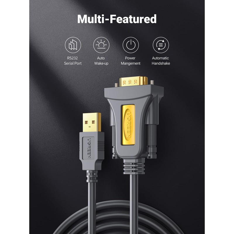UGREEN 3ft USB to Serial Adapter, Serial to USB Adapter