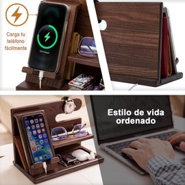 ZSOLY Accesorios para Escritorio, Regalos para Hombre, Organizador de Accesorios para Hombre, para Celular, Relojes, Llaves, Cartera, para buro y Escritorio, Hombres Regalos Originales