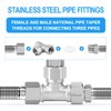 ERGAOBOY 2 Pcs 304 Stainless Steel 3 Way Left&Top 2