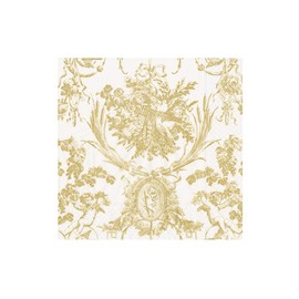 Caspari Romantic Toile Gold Boxed Cocktail Napkins - 40 Per Box