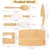 LUOLAO Wooden Kids Safe Knife and Kids Baking Set for