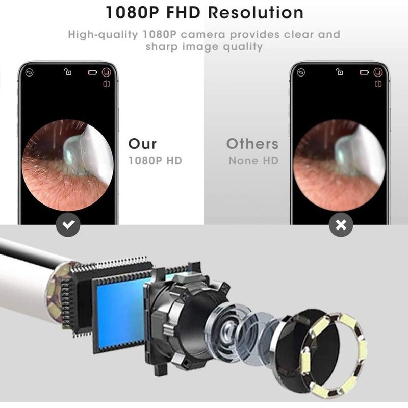 Ear Wax Removal Tool with Camera IP67 Waterproof 6 LED