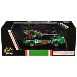 1984 for Toyota Celica Supra #16 Paragon Models 1/64 Scale Diecast Model Car Castrol Livery DCD Black Green Graphics for Diecast