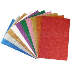 10 Pack - CleverDelights 8" x 12" Glitter Foam Sheets - Assorted Colors - Large Self Adhesive Craft Sheets