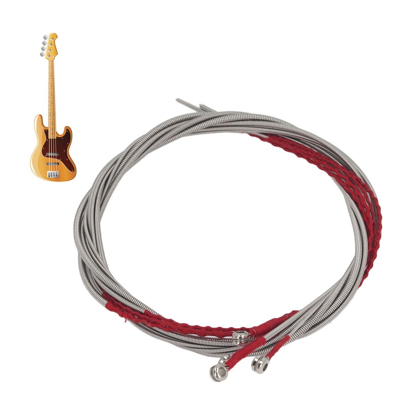 4Pcs Acoustic Bass String Set Stainless Steel Flexible Uniform Vibrations