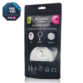 Wunderbar Lifestyle Bladepad Starter Set, Razor Holder and Razor Blades Sharpener for All Wet Razors, Gentle Shaving, in Shower and Bath, White