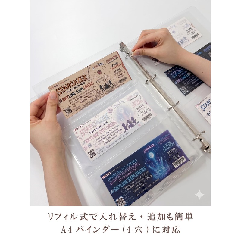 Pushlife Ticket Storage A4 Refills Ticket Holder for Concert Tickets