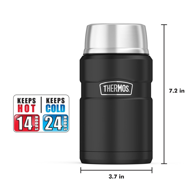 THERMOS Stainless King 24 Ounce Food Jar, Matte Black