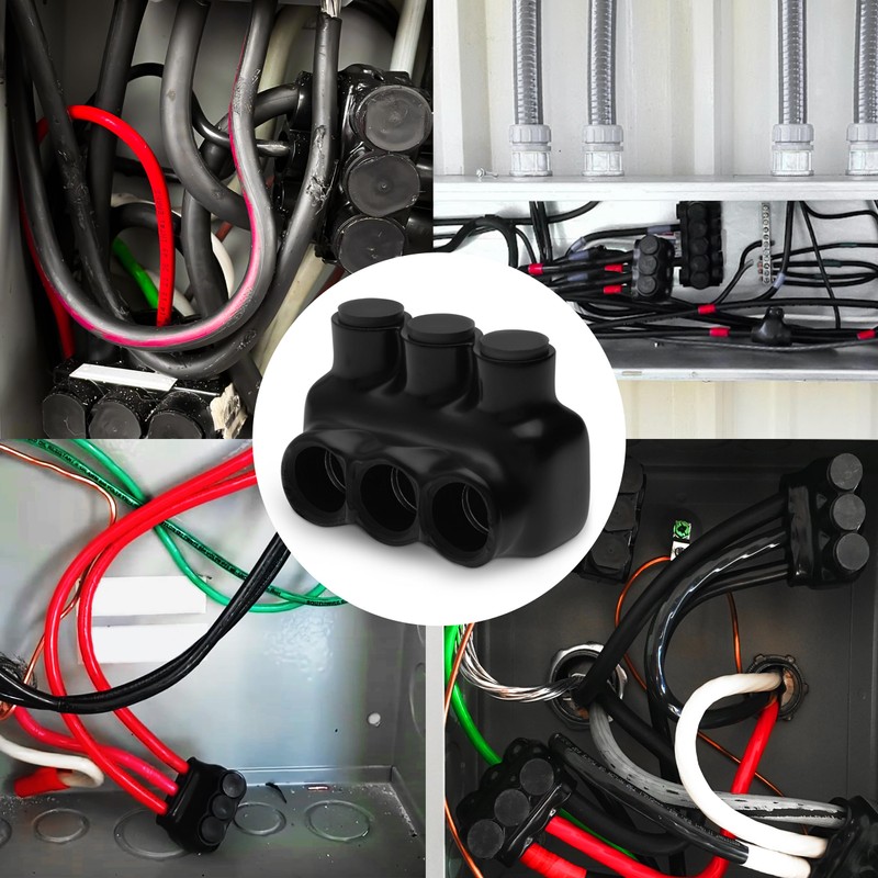 OHLECTRIC Insulated Wire Connector 3 Port Single Side Entry for