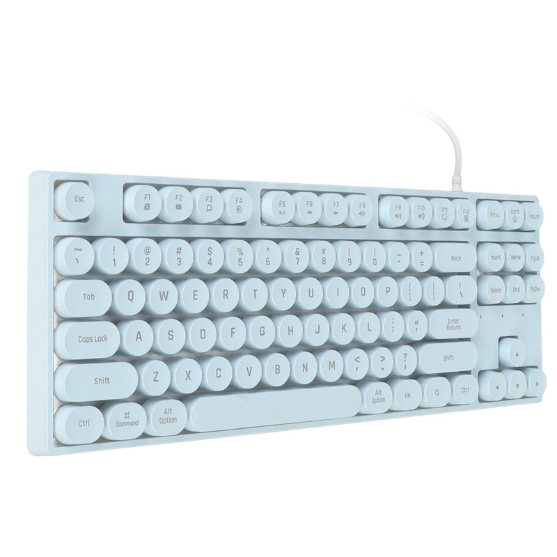 Gaming Keyboard USB Round 87 Keys Colorful Backlit Ergonomic Mechanical