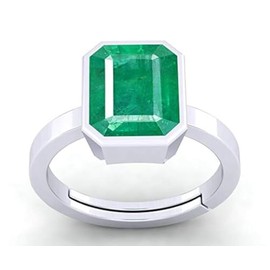 SirDaksh 4.00 Carat Certified Natural Emerald Gemstone 925 Sterling Silver