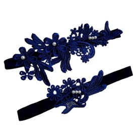 Juego de liguero retro para novias, Retro azul marino, Talla única