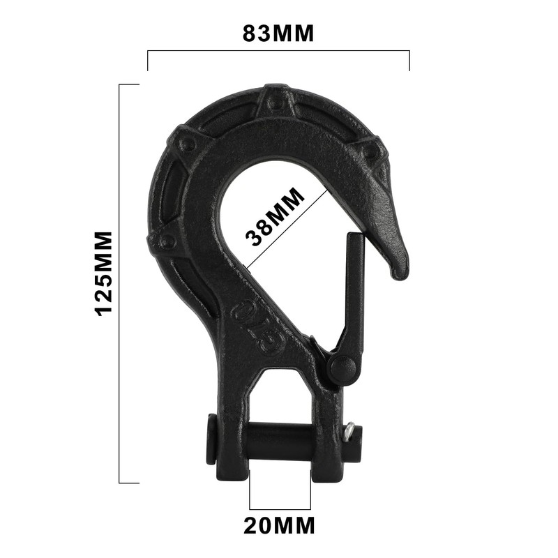Runfarr 3/8 Inch Winch Hook, Forged Steel Winch Hook for