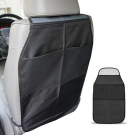 deemars Car Back Seat Protector for Kids, Car Backseat Organizer, Waterproof Seat Back Protector with Storage Pockets, Premium Oxford Fabric Kick Mats Protect from Dirt, Mud Universal for Most Cars