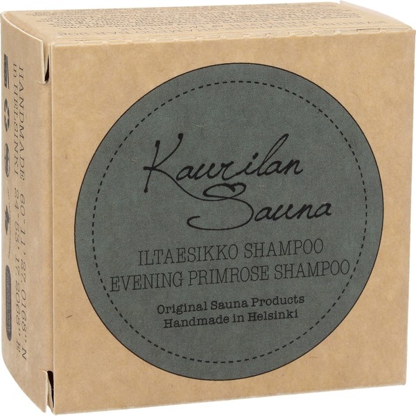 Kaurilan Sauna Evening Primrose Shampoo Bar, Cardboard box