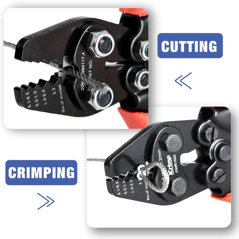 iCrimp Wire Rope Tool Set for Aluminum Oval Sleeves and