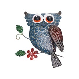 Owl Metal Wall Sculpture Metal Animal Wall Hanging Statue Owl Ornament for Home Living Room Kitchen Decor