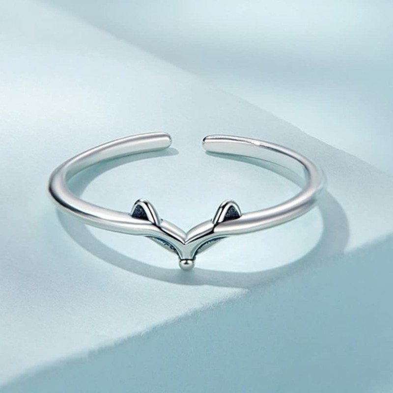 Bellitia Jewelry Fox Ring, Cute, Sterling Silver, 925, Fox Ring,