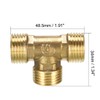 sourcing map Brass Tee Pipe Fitting 1/2 PT Male Thread