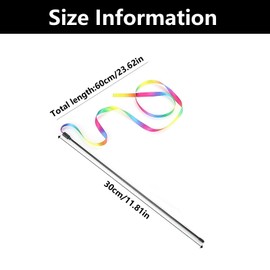 WQEDVN 3 Packs Cat Wand Toys for Indoor Cats, Cat Wand Toy, Cat Teaser, Cat Fishing Rod, Cat Wand Interactive Toy, Rainbow Ribbon Wand, For Indoor Interactive Cat Teaser Pet Toy Accessories