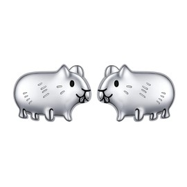 Sterling Silver Cute Animal Hamster Pet Gerbil Guinea Pig Stud Earrings for Women Girls