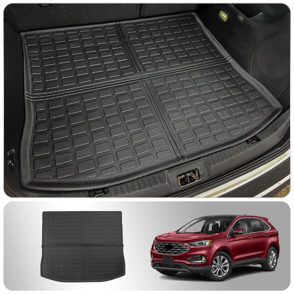 Thinzyou Cargo Mat Compatible with 2015-2024 Ford Edge Trunk Mat Cargo Liner TPE All Weather Trunk Liner 2023 Edge Accessories (Trunk Mat)