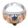 Yellow Citrine, Blue Iolite 6.65 Ct Oval 925 Sterling Silver