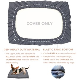Dog Bed Cover Waterproof Replacement Machine Washable Covers for Dog Bed Heavy Duty Scratch Resistant Mattress Protector Pet Bed 54x44 Inch Grey Cover Only