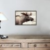 Deer Picture Wall art Framed - Rustic Elk Portrait Moose