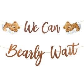 Norbiariz We Can Bearly Wait Baby Shower Decorations Bear Banner We Can Bearly Wait Sign Gender Reveal Neutral Party Garland Nursery Decoration Photo Props