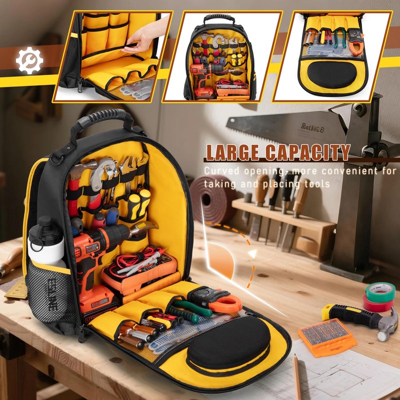 Marscamd Tool Backpack with a Tool Pouch, Heavy Duty Tool